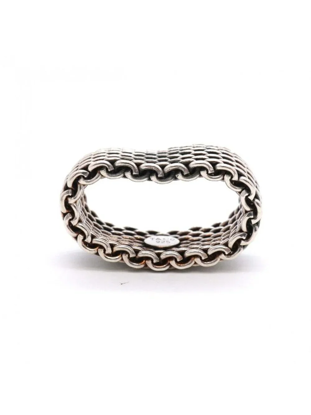 Tiffany & Co Ring Somerset Mesh 925 Sterling Silver